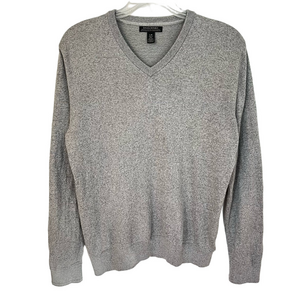 Banana Republic Men's Pima Cotton Cashmere V-Neck Grey Sweater Large Minimalist